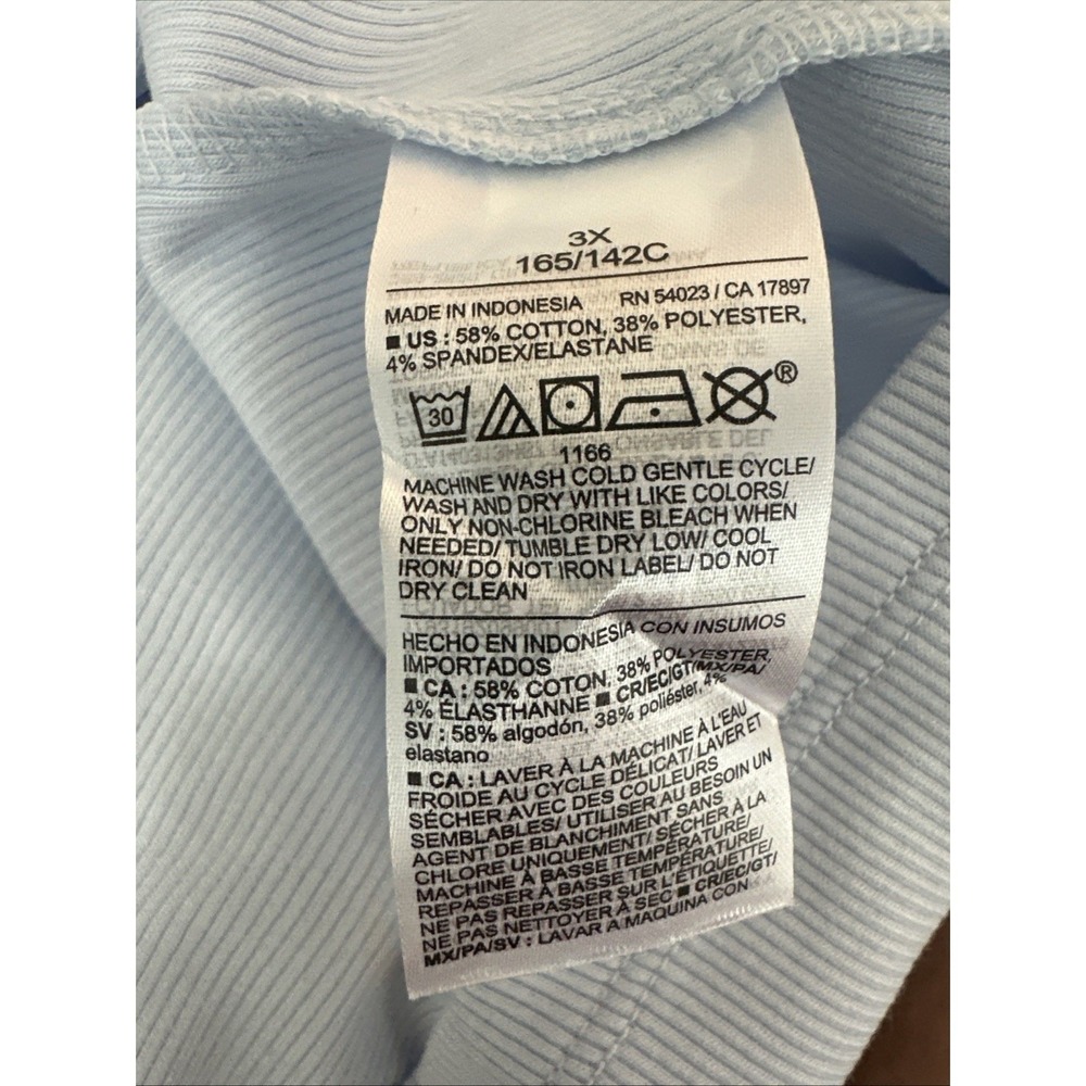 Old Navy Snug Tee Womens 3X Light Blue Pullover Crew Ribbed Casual Stretch Top - Picture 4 of 5
